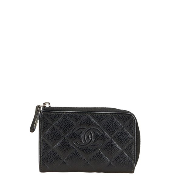 CHANEL Black Caviar Leather Logo Wallet - Picture 1 of 12